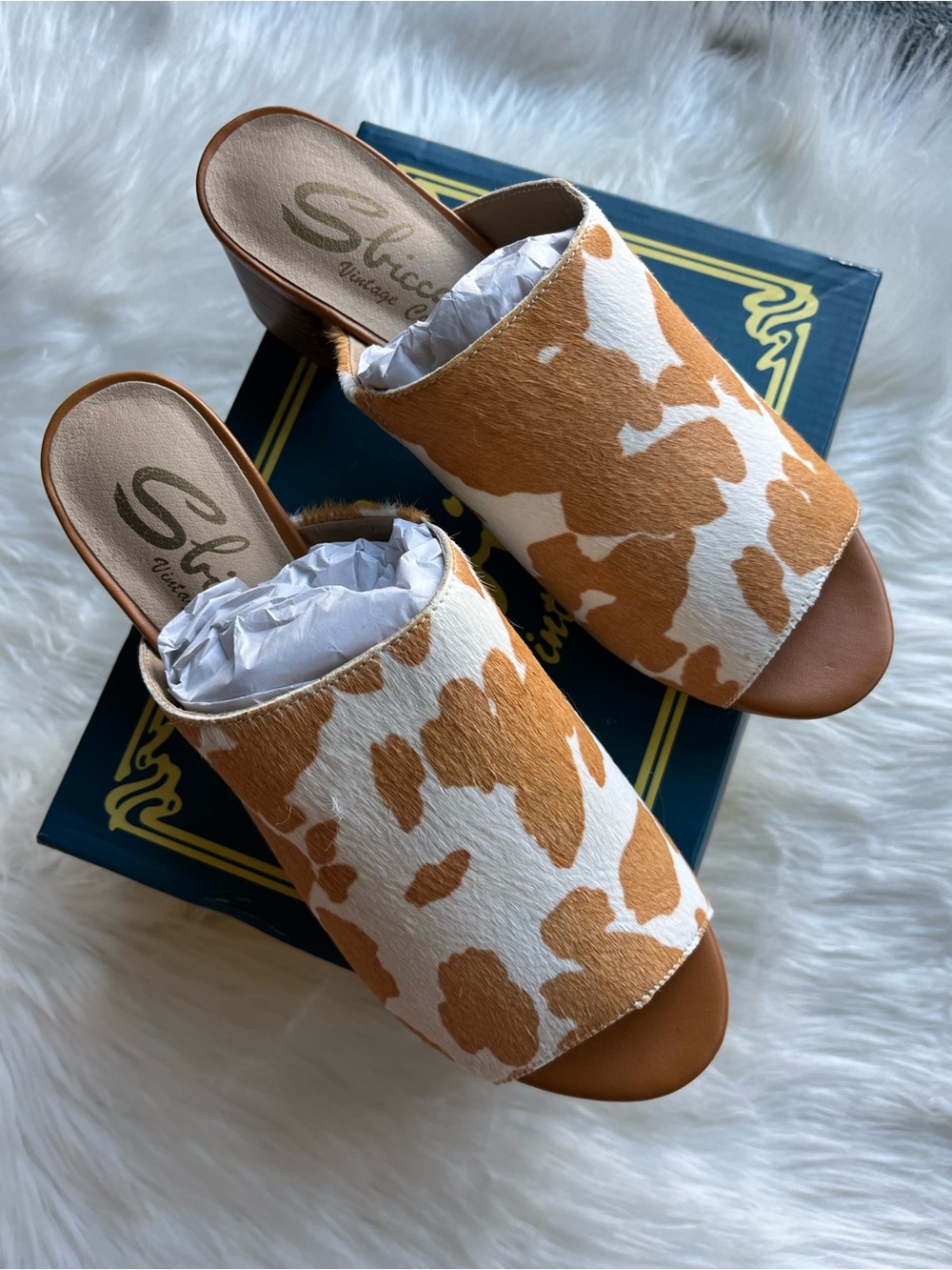 Sbicca Women's Richwood Sandal Calf Fur Mule Slides Size 8